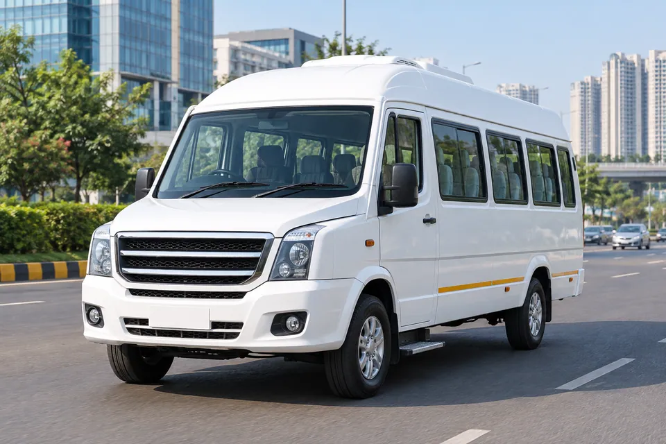 Tempo Traveller / Urbania category — representative vehicle visual
