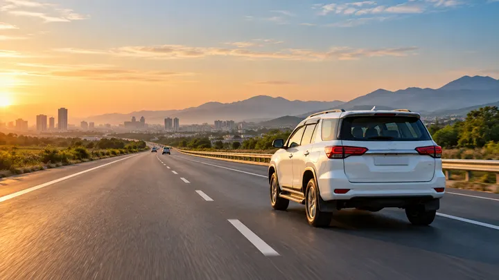 Cab on a highway for outstation travel